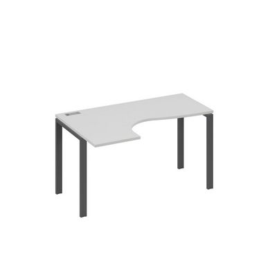 А4 А1 033 СЕ (Серый/Антрацит) Стол эргономичный левый "Классика" на металлокаркасе UNO