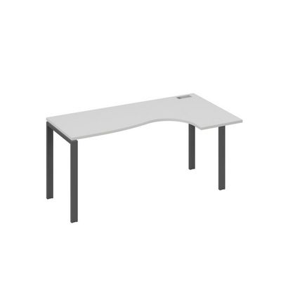 А4 А1 036 СЕ (Серый/Антрацит) Стол эргономичный правый "Классика" на металлокаркасе UNO