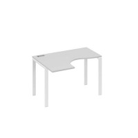 А4 Б1 031 СЕ (Серый/Белый) Стол эргономичный левый "Классика" на металлокаркасе UNO