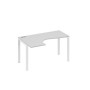 А4 Б1 033 СЕ (Серый/Белый) Стол эргономичный левый "Классика" на металлокаркасе UNO