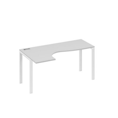 А4 Б1 035 СЕ (Серый/Белый) Стол эргономичный левый "Классика" на металлокаркасе UNO