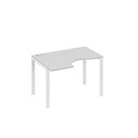 А4 Б1 041 СЕ (Серый/Белый) Стол эргономичный левый "Классика" на металлокаркасе UNO