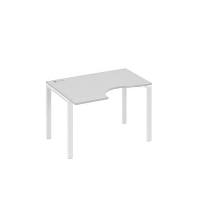 А4 Б1 041 СЕ (Серый/Белый) Стол эргономичный левый "Классика" на металлокаркасе UNO