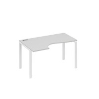 А4 Б1 043 СЕ (Серый/Белый) Стол эргономичный левый "Классика" на металлокаркасе UNO