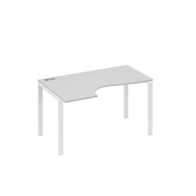 А4 Б1 043 СЕ (Серый/Белый) Стол эргономичный левый "Классика" на металлокаркасе UNO