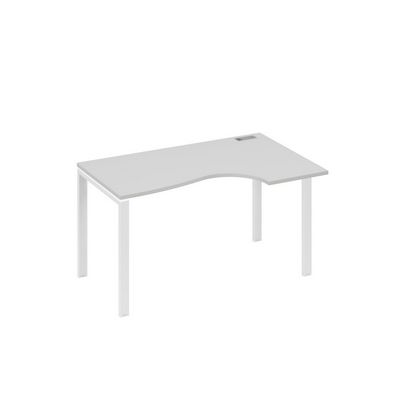 А4 Б1 044 СЕ (Серый/Белый) Стол эргономичный правый "Классика" на металлокаркасе UNO