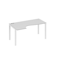 А4 Б1 045 СЕ (Серый/Белый) Стол эргономичный левый "Классика" на металлокаркасе UNO