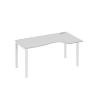 А4 Б1 046 СЕ (Серый/Белый) Стол эргономичный правый "Классика" на металлокаркасе UNO