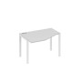 А4 Б1 051 СЕ (Серый/Белый) Стол эргономичный левый "Техно" на металлокаркасе UNO