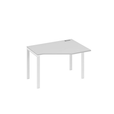 А4 Б1 052 СЕ (Серый/Белый) Стол эргономичный правый "Техно" на металлокаркасе UNO
