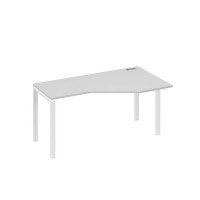 А4 Б1 056 СЕ (Серый/Белый) Стол эргономичный правый "Техно" на металлокаркасе UNO
