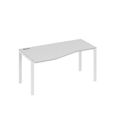А4 Б1 065 СЕ (Серый/Белый) Стол эргономичный левый "Техно" на металлокаркасе UNO