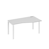 А4 Б1 066 СЕ (Серый/Белый) Стол эргономичный правый "Техно" на металлокаркасе UNO