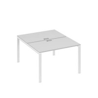 А4 Б1 173 СЕ (Серый/Белый) Рабочая станция на каркасе UNO столы 2х120