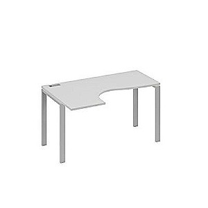 А4 С1 033 СЕ (Серый/Серый) Стол эргономичный левый "Классика" на металлокаркасе UNO