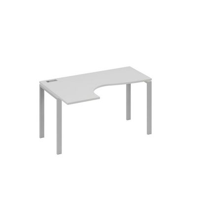 А4 С1 033 СЕ (Серый/Серый) Стол эргономичный левый "Классика" на металлокаркасе UNO