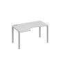 А4 С1 043 СЕ (Серый/Серый) Стол эргономичный левый "Классика" на металлокаркасе UNO