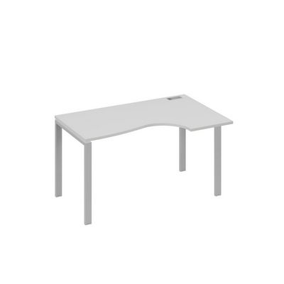 А4 С1 044 СЕ (Серый/Серый) Стол эргономичный правый "Классика" на металлокаркасе UNO
