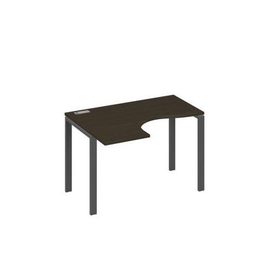 А4 А1 031 ВТ (Венге темный/Антрацит) Стол эргономичный левый "Классика" на металлокаркасе UNO
