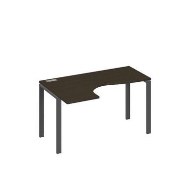 А4 А1 033 ВТ (Венге темный/Антрацит) Стол эргономичный левый "Классика" на металлокаркасе UNO