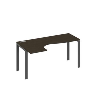 А4 А1 035 ВТ (Венге темный/Антрацит) Стол эргономичный левый "Классика" на металлокаркасе UNO