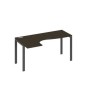 А4 А1 035 ВТ (Венге темный/Антрацит) Стол эргономичный левый "Классика" на металлокаркасе UNO