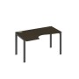А4 А1 043 ВТ (Венге темный/Антрацит) Стол эргономичный левый "Классика" на металлокаркасе UNO