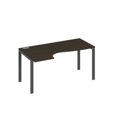 А4 А1 045 ВТ (Венге темный/Антрацит) Стол эргономичный левый "Классика" на металлокаркасе UNO
