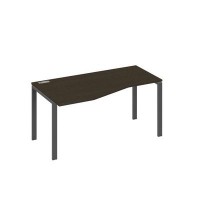 А4 А1 065 ВТ (Венге темный/Антрацит) Стол эргономичный левый "Техно" на металлокаркасе UNO