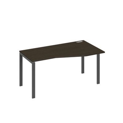 А4 А1 066 ВТ (Венге темный/Антрацит) Стол эргономичный правый "Техно" на металлокаркасе UNO