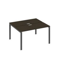 А4 А1 171 ВТ (Венге темный/Антрацит) Рабочая станция на каркасе UNO столы 2х140