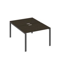 А4 А1 176 ВТ (Венге темный/Антрацит) Рабочая станция на каркасе UNO столы 2х120