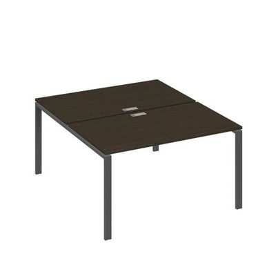 А4 А1 177 ВТ (Венге темный/Антрацит) Рабочая станция на каркасе UNO столы 2х140