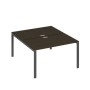 А4 А1 177 ВТ (Венге темный/Антрацит) Рабочая станция на каркасе UNO столы 2х140