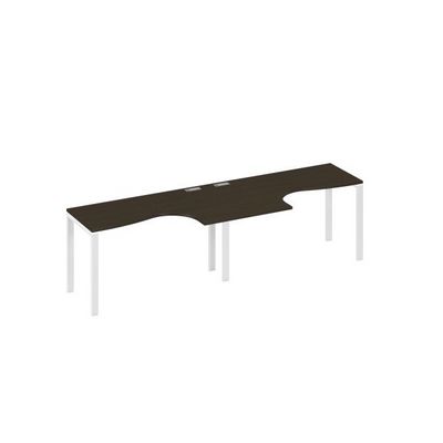 А4 Б1 033-2 ВТ (Венге темный/Белый) Рабочая станция UNO 2х140 столы Классика эргономичные