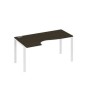 А4 Б1 045 ВТ (Венге темный/Белый) Стол эргономичный левый "Классика" на металлокаркасе UNO