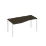 А4 Б1 065 ВТ (Венге темный/Белый) Стол эргономичный левый "Техно" на металлокаркасе UNO