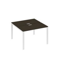А4 Б1 170 ВТ (Венге темный/Белый) Рабочая станция на каркасе UNO столы 2х120