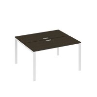 А4 Б1 171 ВТ (Венге темный/Белый) Рабочая станция на каркасе UNO столы 2х140