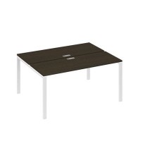 А4 Б1 172 ВТ (Венге темный/Белый) Рабочая станция на каркасе UNO столы 2х160