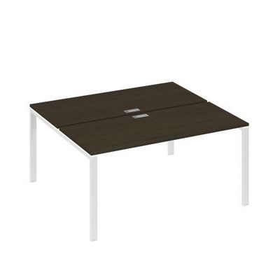 А4 Б1 175 ВТ (Венге темный/Белый) Рабочая станция на каркасе UNO столы 2х160