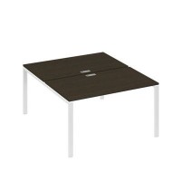 А4 Б1 177 ВТ (Венге темный/Белый) Рабочая станция на каркасе UNO столы 2х140