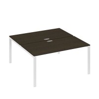А4 Б1 178 ВТ (Венге темный/Белый) Рабочая станция на каркасе UNO столы 2х160