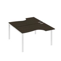 А4 Б1 184 ВТ (Венге темный/Белый) Рабочая станция опоры UNO столы 2х140 Классика