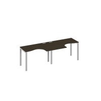 А4 С1 031-2 ВТ (Венге темный/Серый) Рабочая станция UNO 2х120 столы Классика эргономичные