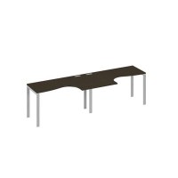 А4 С1 033-2 ВТ (Венге темный/Серый) Рабочая станция UNO 2х140 столы Классика эргономичные
