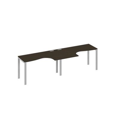 А4 С1 033-2 ВТ (Венге темный/Серый) Рабочая станция UNO 2х140 столы Классика эргономичные