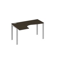 А4 С1 033 ВТ (Венге темный/Серый) Стол эргономичный левый "Классика" на металлокаркасе UNO