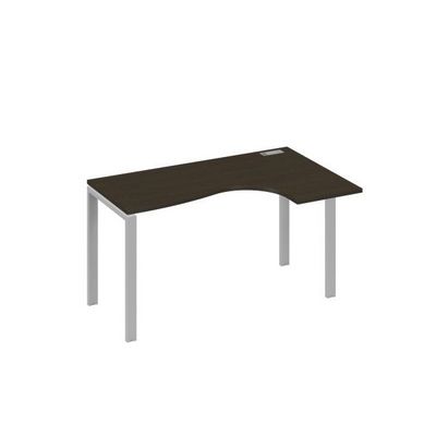А4 С1 034 ВТ (Венге темный/Серый) Стол эргономичный правый "Классика" на металлокаркасе UNO