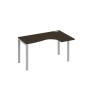 А4 С1 034 ВТ (Венге темный/Серый) Стол эргономичный правый "Классика" на металлокаркасе UNO